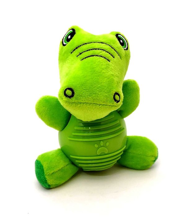 Zabawka dla psa. Zielony krokodyl z piszczałką.