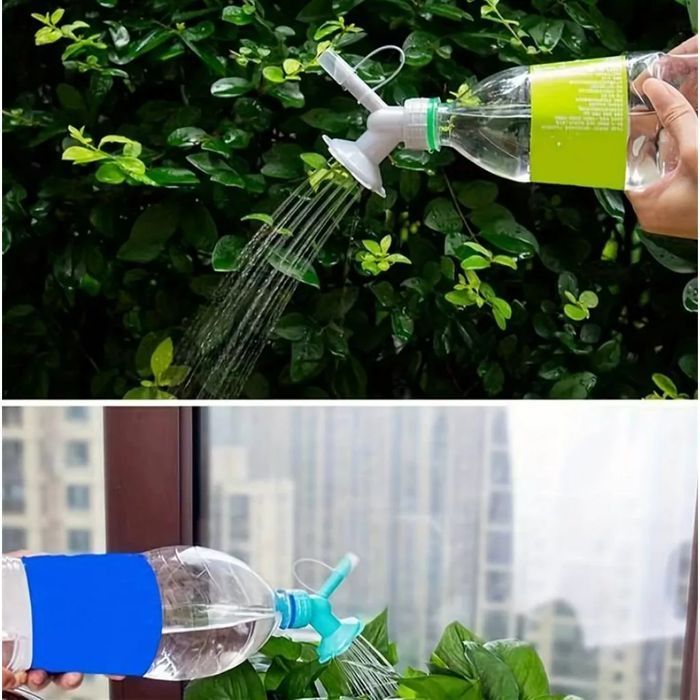 lejek do podlewania kwiatów roślin konewka nakrętka na butelkę 2w1