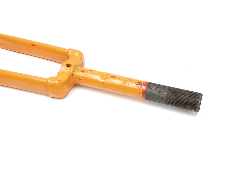 NOWY Widelec Romet Alka 24 cale żółte morelowe widełki