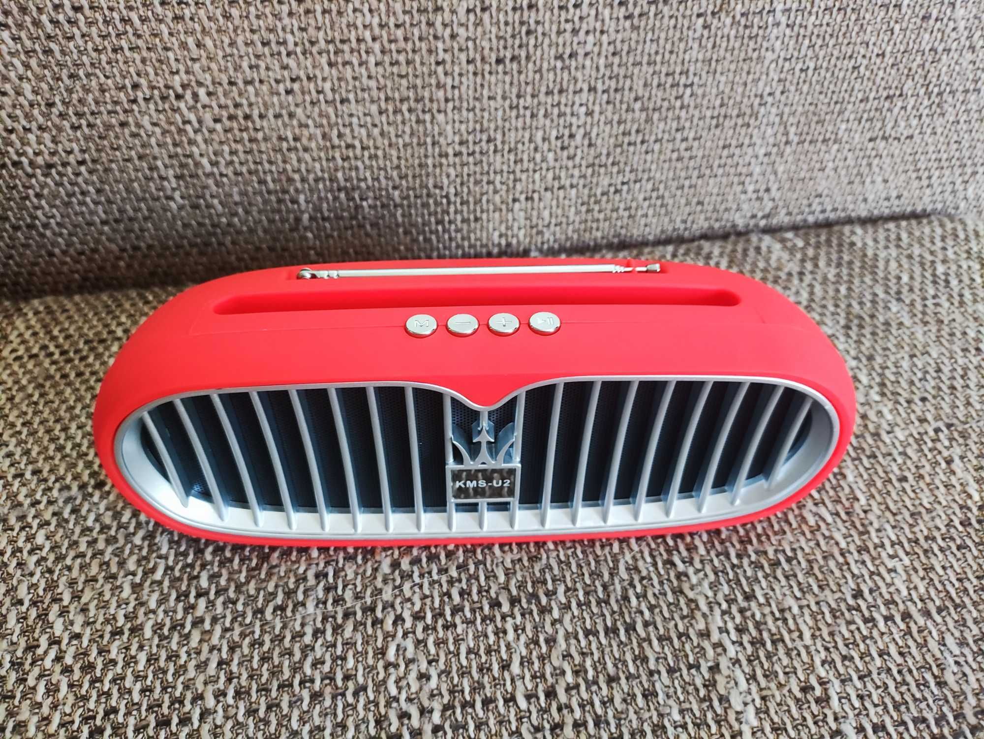 Przenośny Głośnik Bluetooth Bezprzewodowy USB czerwony przenośny Radio