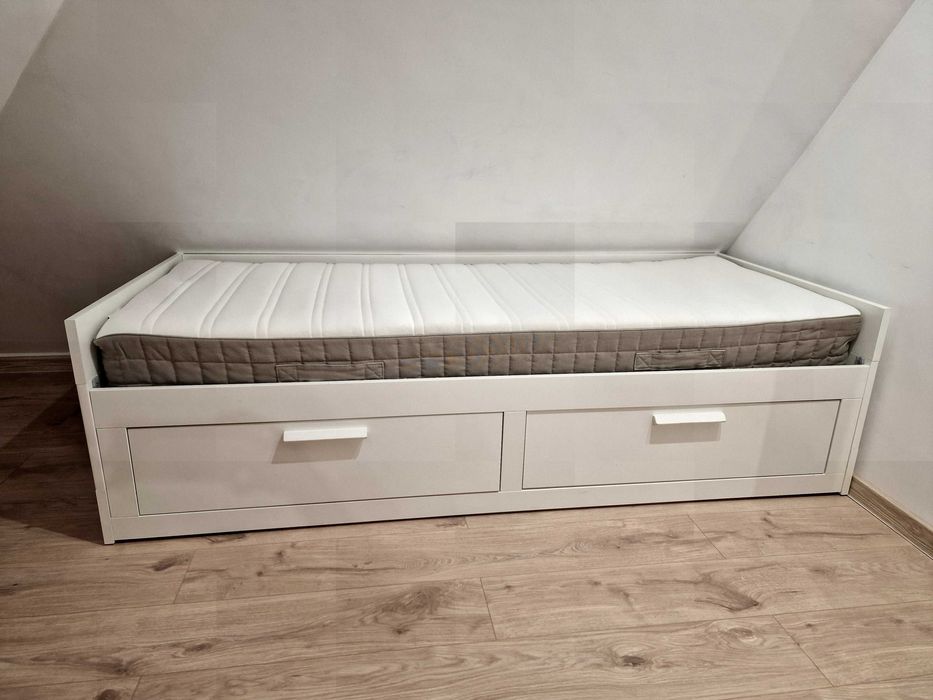 Łóżko/ leżanka IKEA BRIMNES- 2 szuflady , 1 materac. 80x200