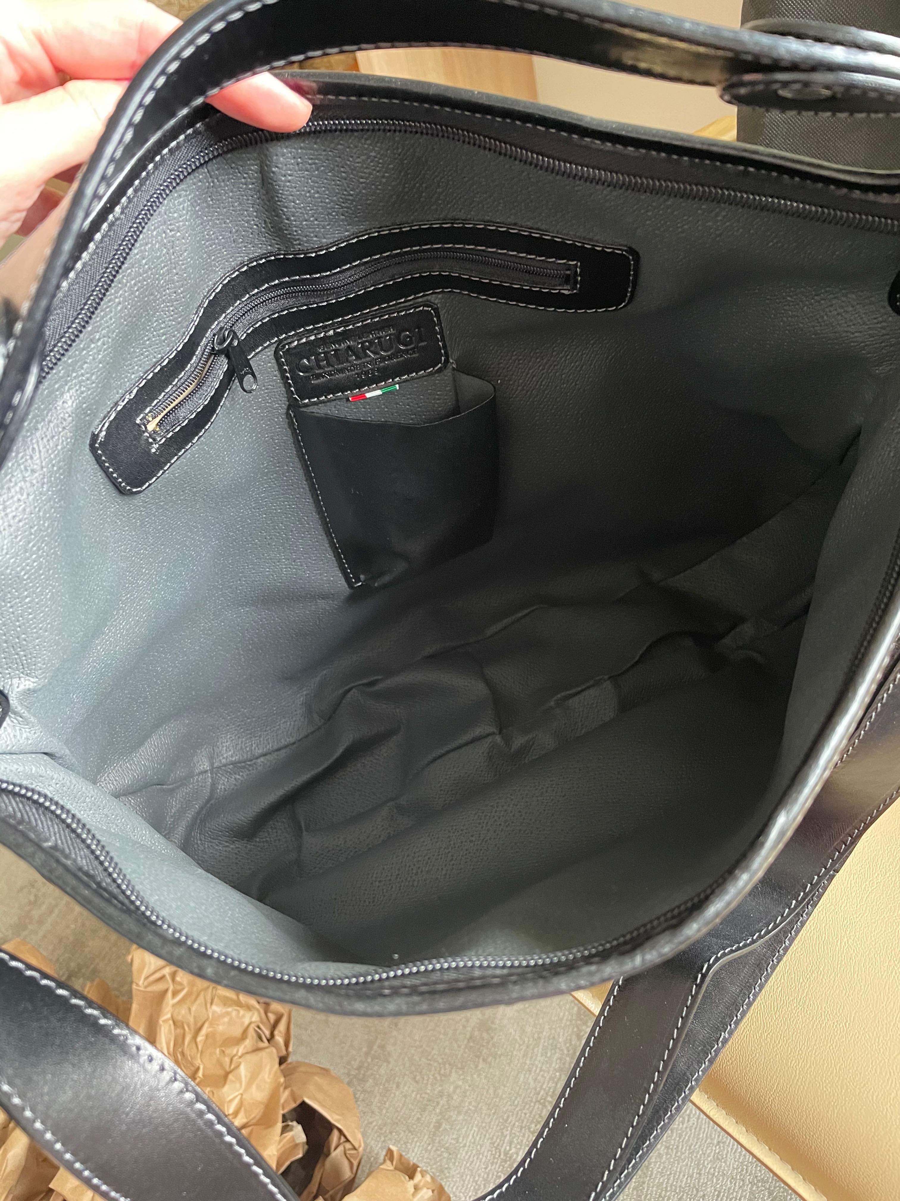 CHIARUGI Nowa oryginalna włoska skórzana torba L-XL mieści A4,dust bag