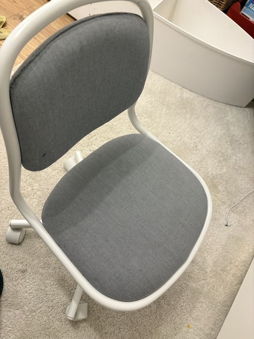 ORFJÄLL Dziecięce krzesło biurowe, biały/Vissle jasnoszary