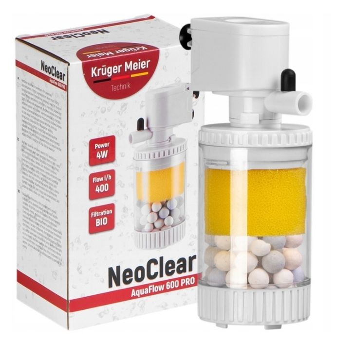 Nowy filtr wewnętrzny do akwarium NEOCLEAR  400l/h 20-40l