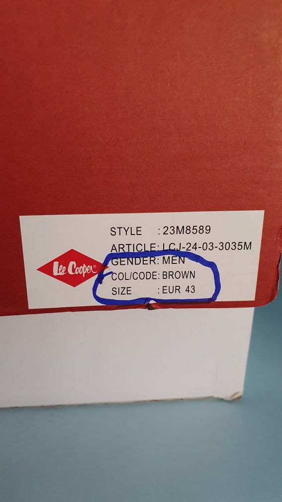 Trzewiki męskie nowe Lee Cooper rozmiar 43 / wkładka 27.5 cm