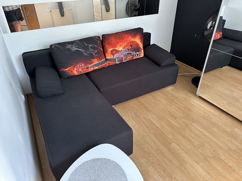 Sofa Narożnik i czarna