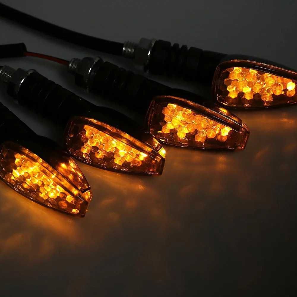 Par piscas LED curtos largos moto cafe racer