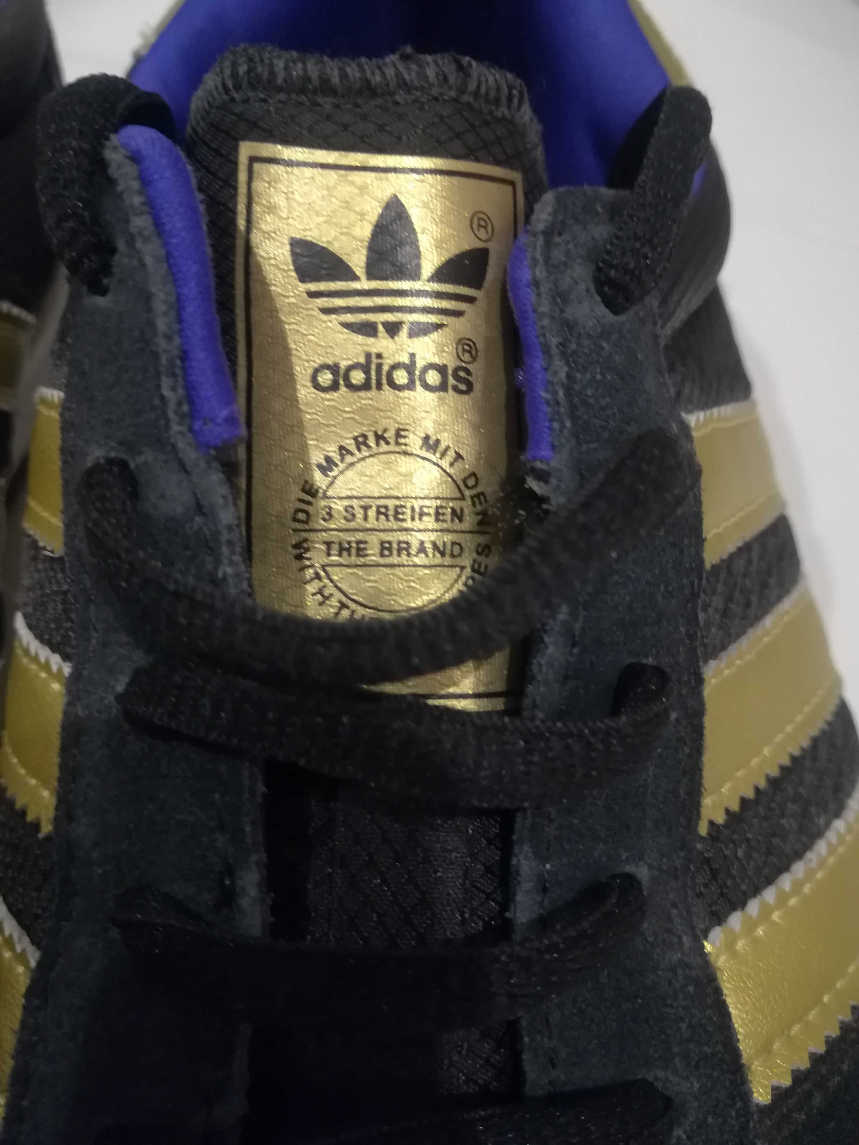 Skórzane sneakersy za złotem Adidas