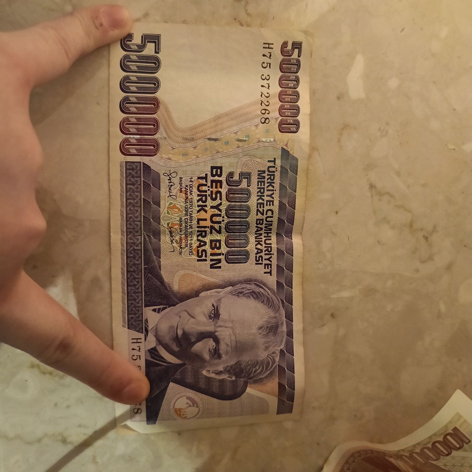 Liry tureckie, trzy banknoty z 1970