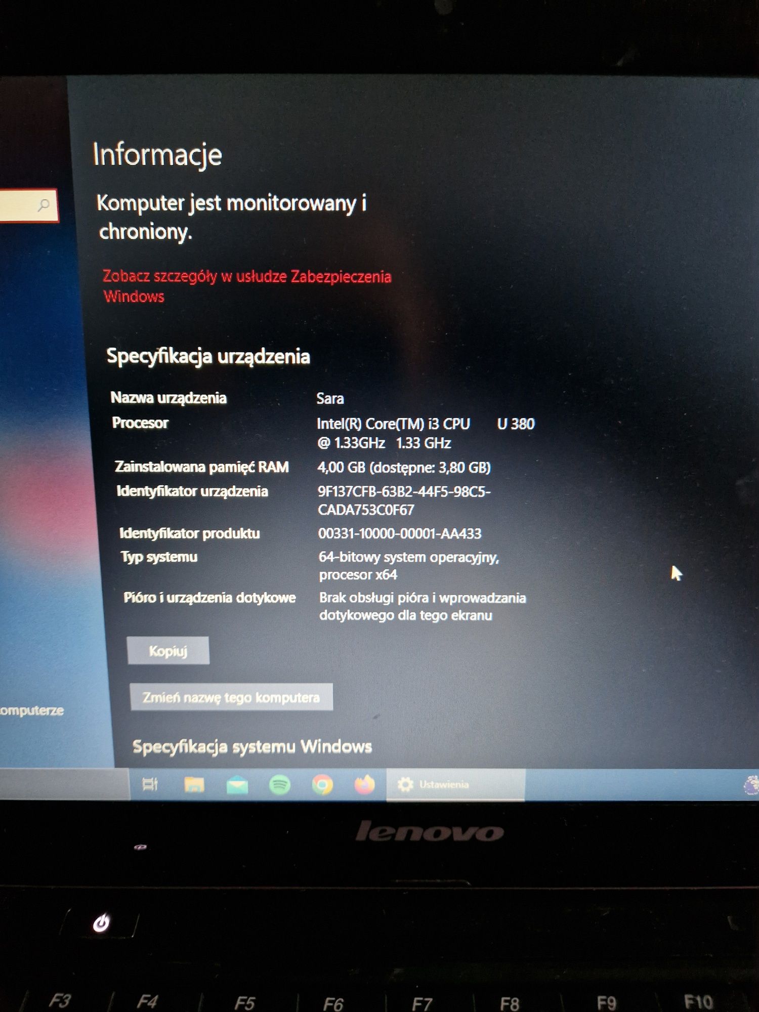 Laptop Ideapad U260 12,5 całą LED i3 4GB  SSD 240GB