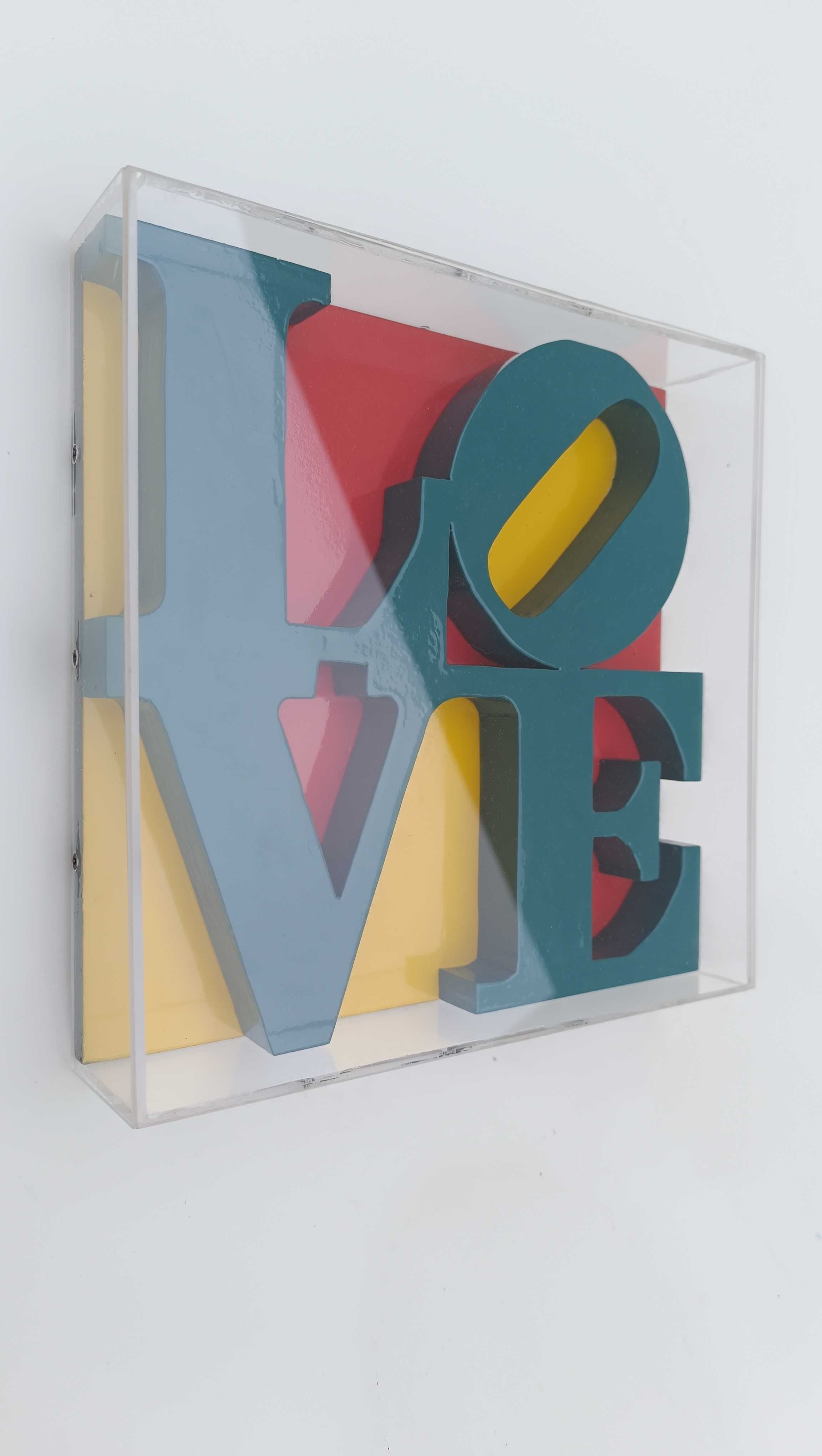 Quadro escultura arte contemporânea LOVE