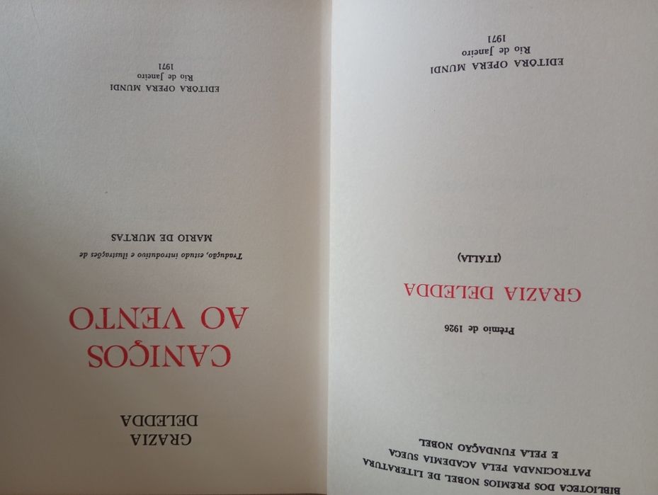 Grazia Delleda - Caniços ao vento - Autora Prémio Nobel em 1926