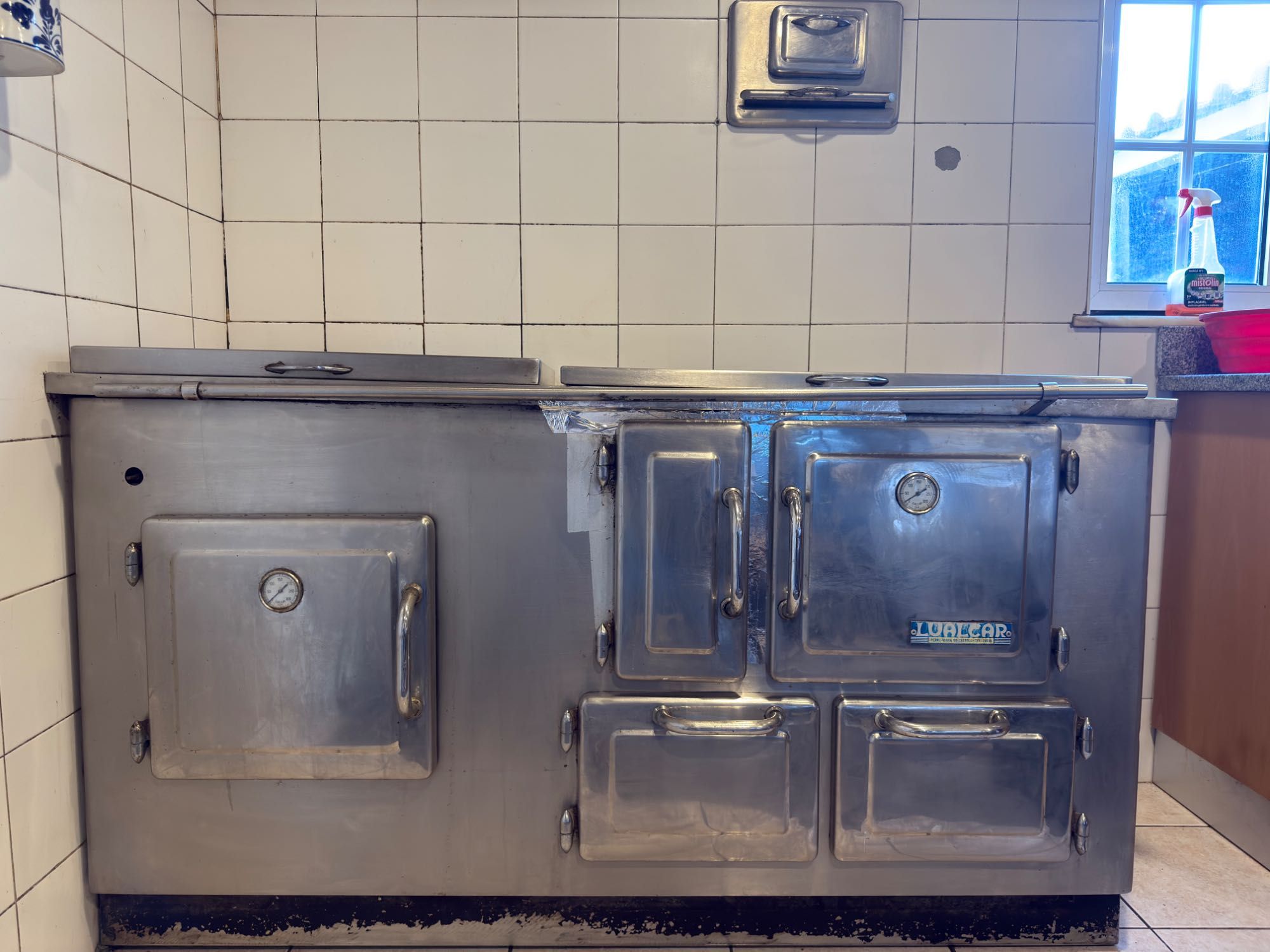 Fogão de gás e lenha em Inox