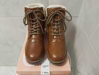 Botas chuva mulher pele forradas estilo Levis Timberland - Novas