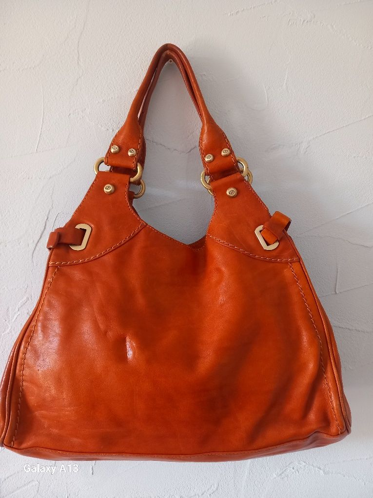 Francesco Biasia duza torebka vintage skora
