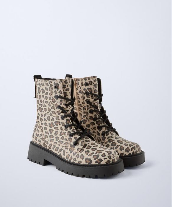 Черевики з леопардовим принтом Zara, розмір 34,35,36,38