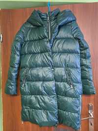 Ciemnozielony zimowy płaszcz damski rozmiar S