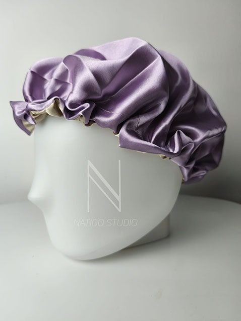 Satynowy cCzepek do spania – fioletowy