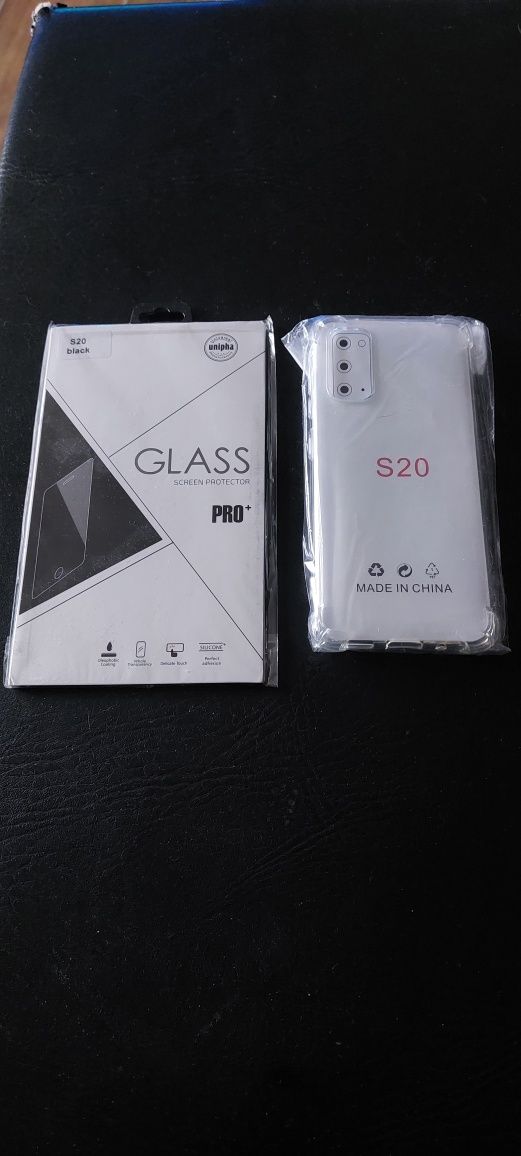 Samsung S20 2x szkło hartowane +2x case futerał zestaw