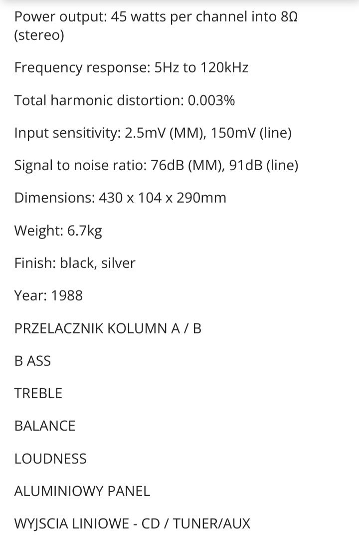 Wzmacniacz Technics SUV 45a