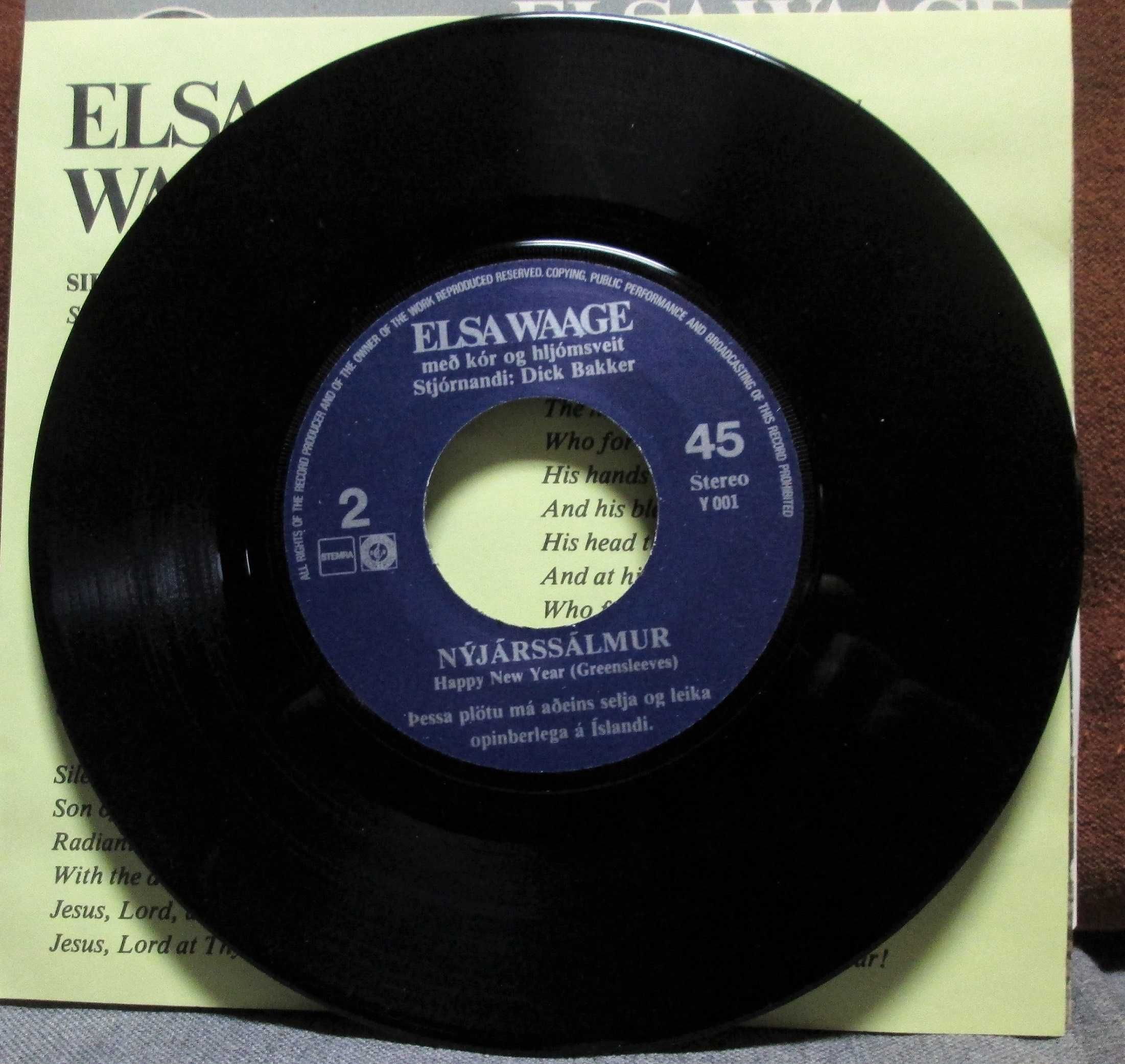 Vinil Elsa Waage, Heims Um Ból / Nýjárssálmur single 1977