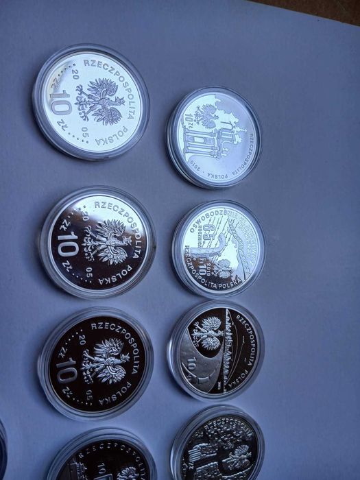 Sprzedam srebrne monety o nominale 10 zł, Polska.