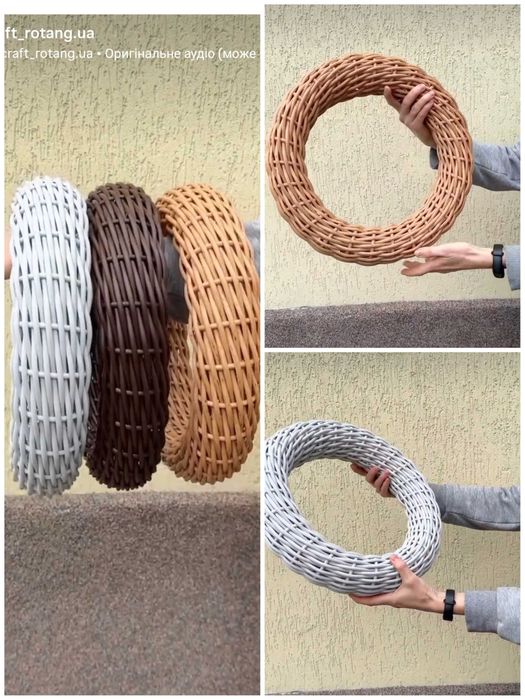 Різдвяний вінок з ротангу, ротангових вінок, новорічний вінок, декор