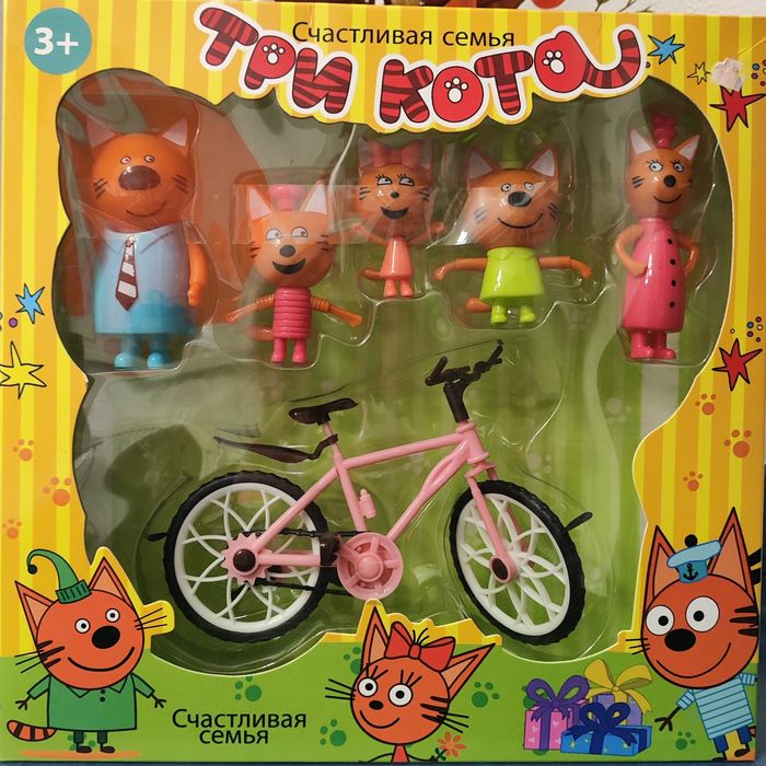 Ігровий набір фігурок Три кота N73 з велосипедом