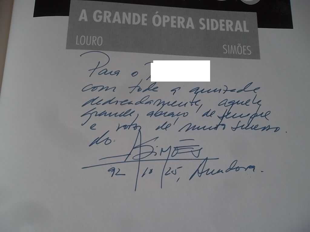 Jim Del Monaco com desenho e dedicatórias da dupla Louro & Simões,1992