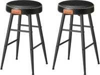 Zestaw 2 hokerów krzesła barowe czarne