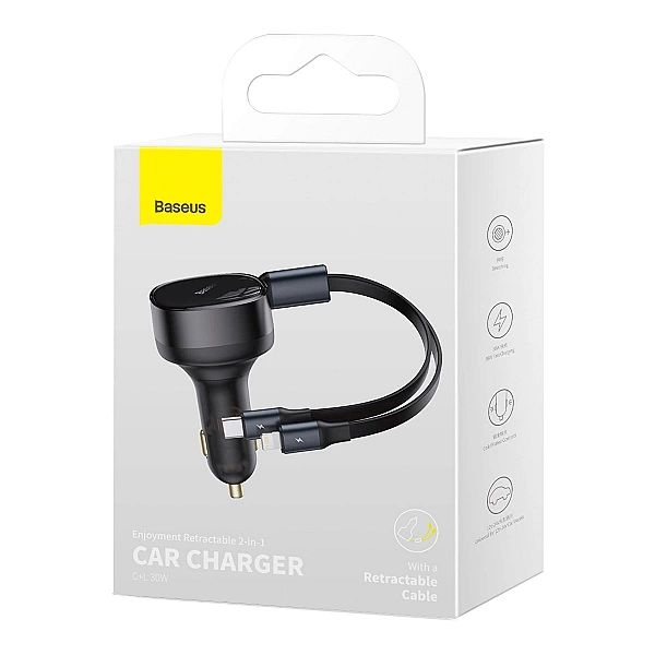 Baseus Enjoyment ładowarka samochodowa 2w1/30W czarny (CGTX)