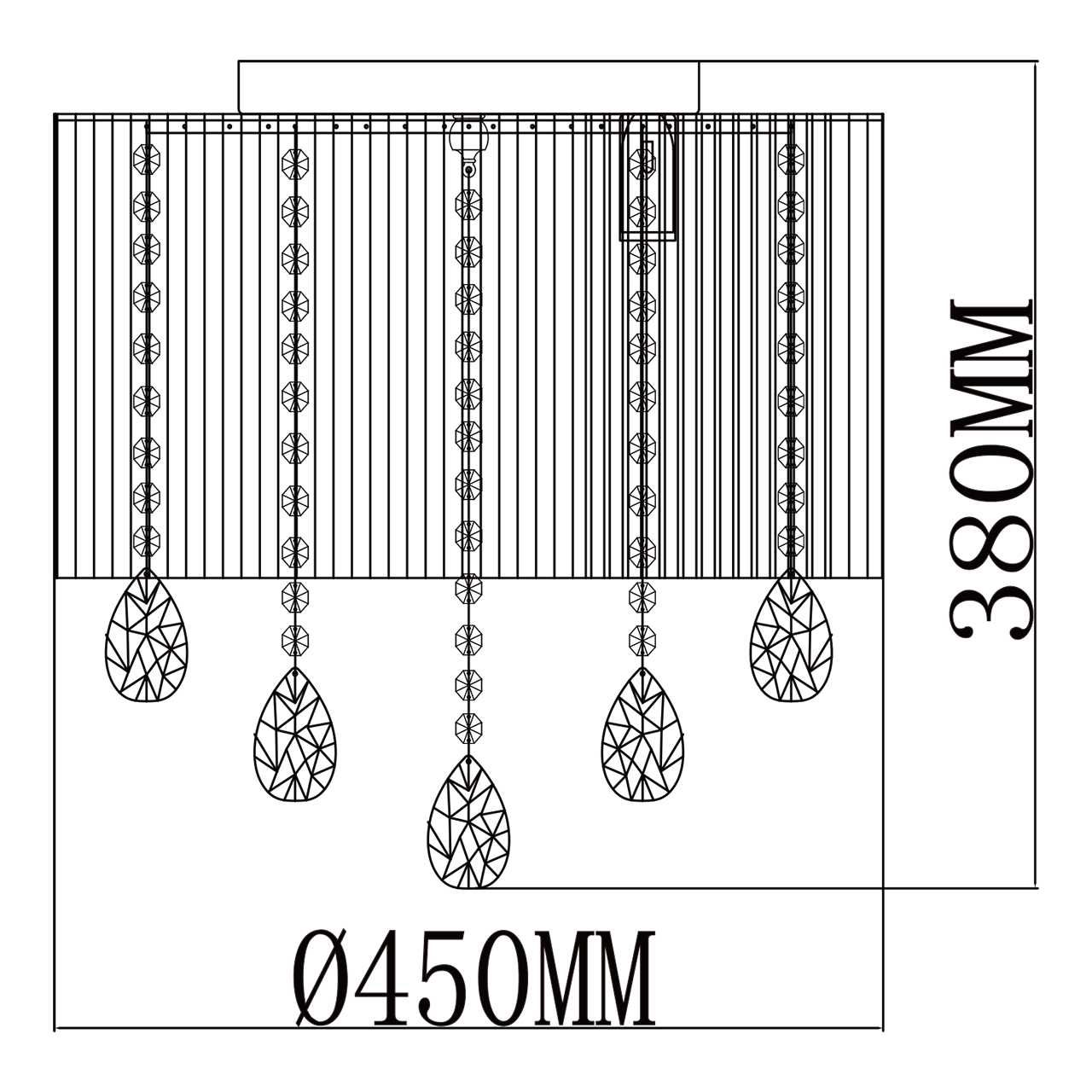 Lampa sufitowa z kryształkami na 6 żarówek