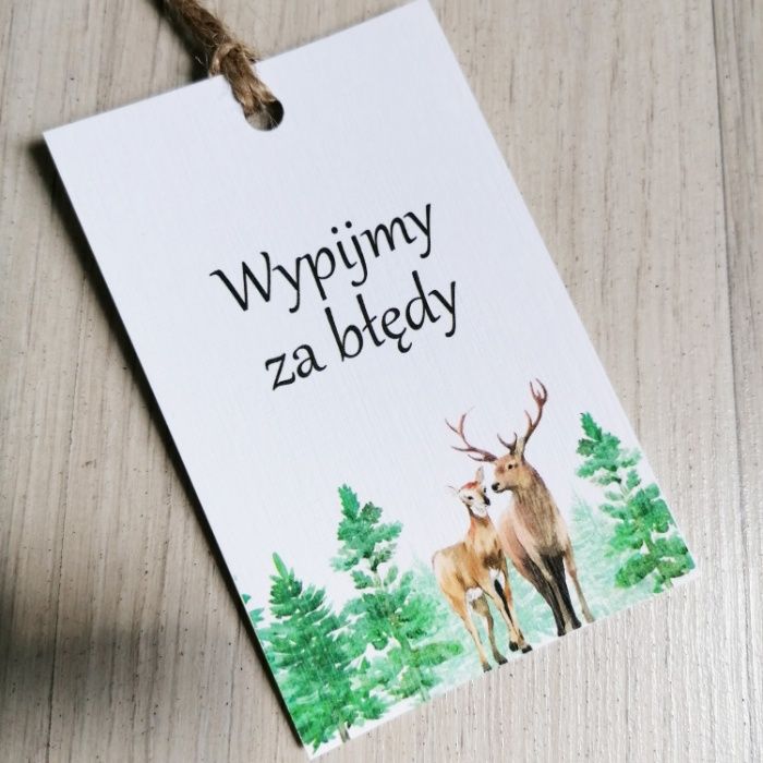 Zawieszki na alkohol w stylu boho rustykalne JELEŃ LAS