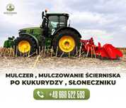 Mulczer , mulczowanie ścierniska po kukurydzy , słoneczniku