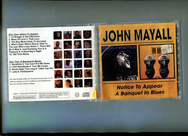Продаю 2 CD’s John Mayall “Notice To Appear”–75/A Banquet In Blues”-76