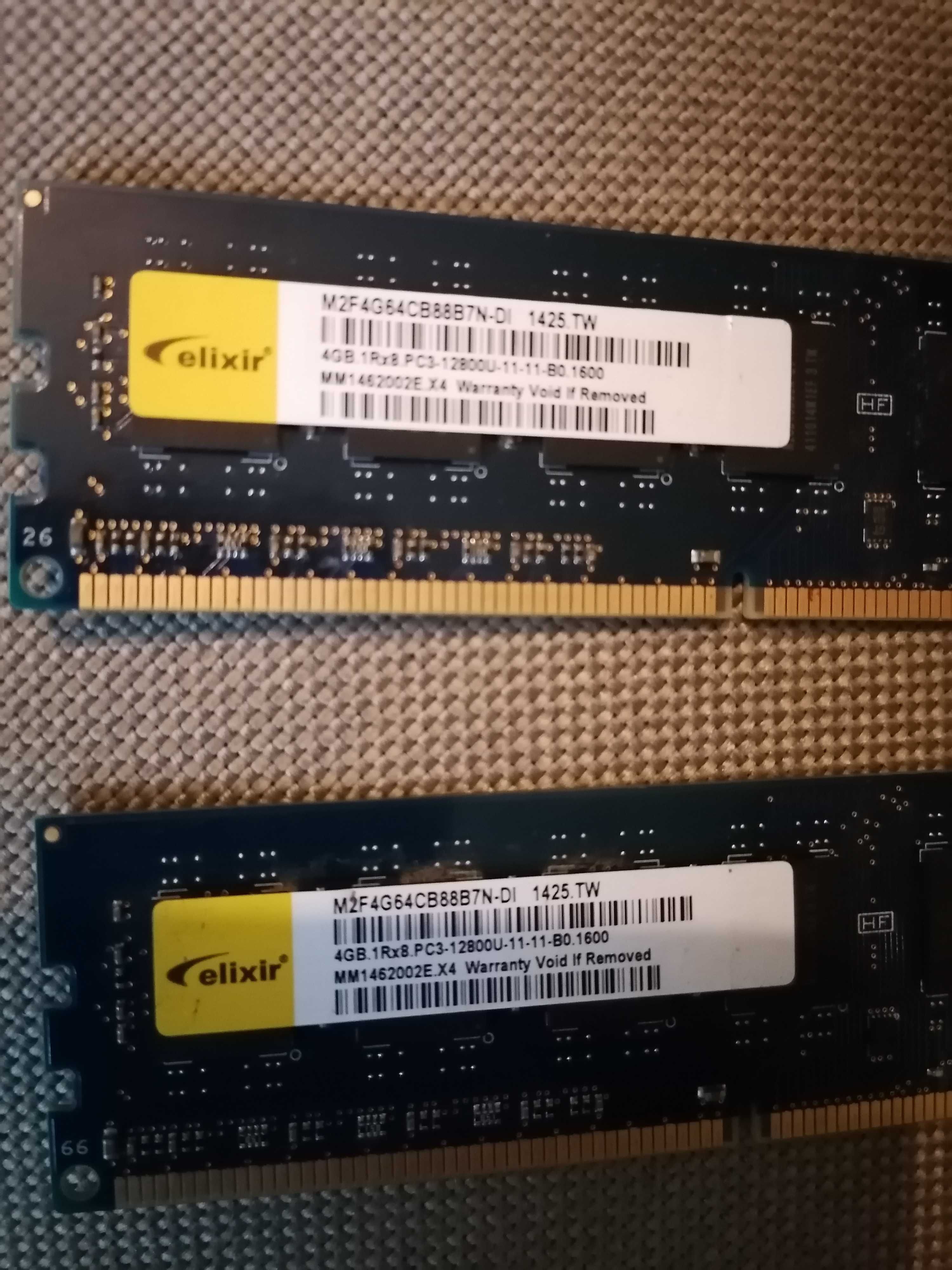 pamięć RAM 8GB  PC3, DDR3 do komputera stacjonarnego (2 kości po 4 GB)