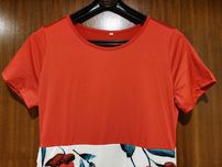 Vestido estampado com gola redonda