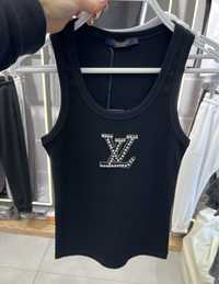 Майка футболка Louis Vuitton жіноча біла та чорна