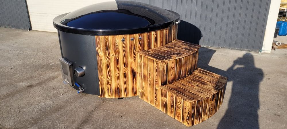 Balia gorąca Beczka Piec Hydromasaż opalana drewnem jakuzi