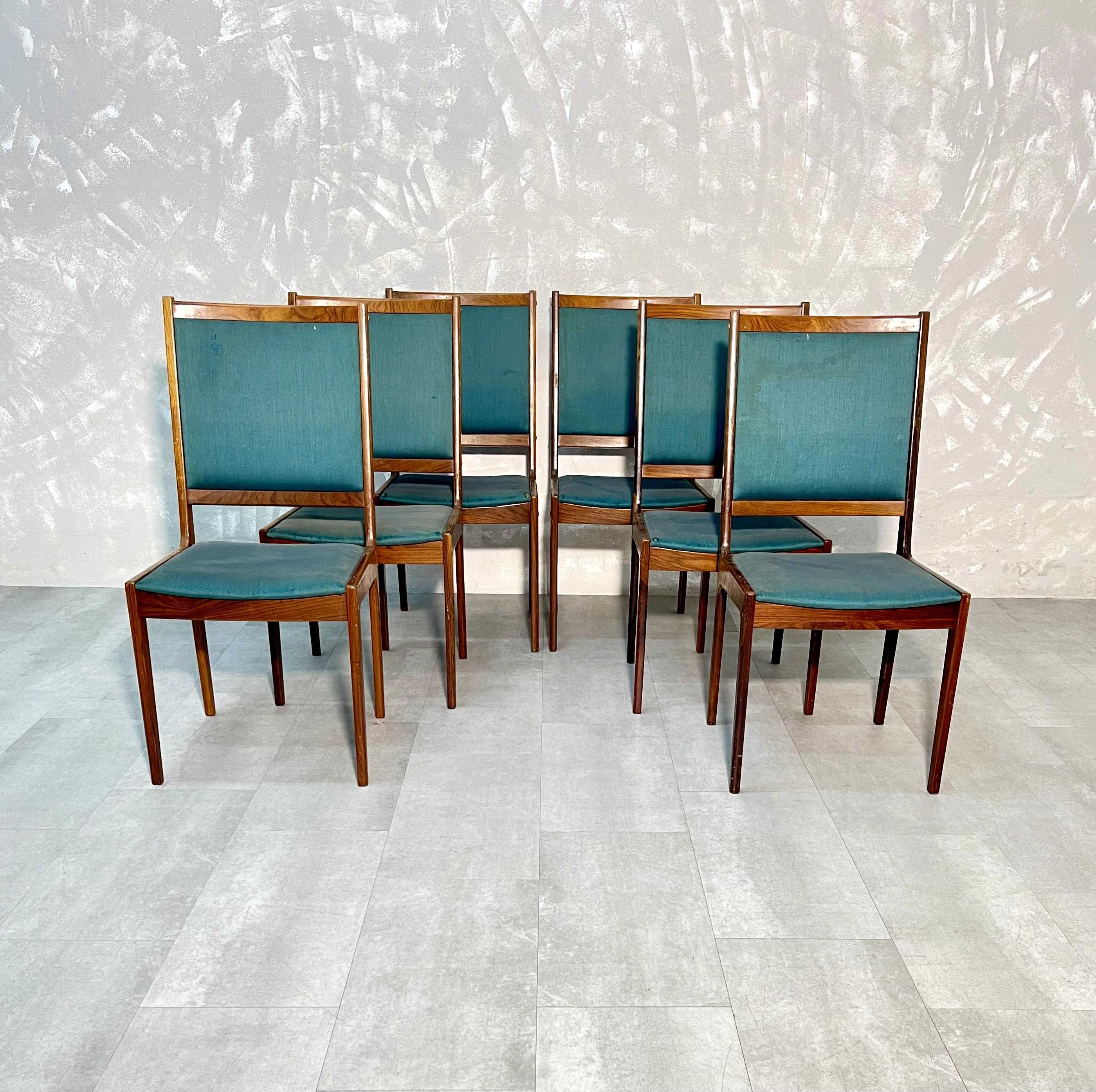 Conjunto de seis cadeiras Kofod larsen em pau santo