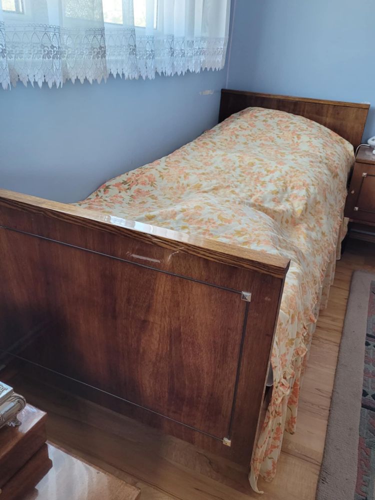Dwa retro łóżka do sypialni (art deco, vintage, PRL)