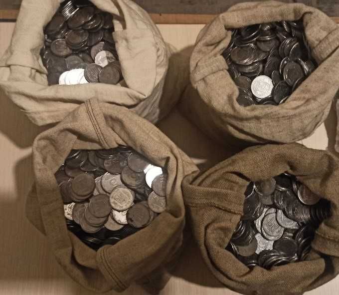 5 копеек украины 1992-2015 , 5 копійок України 40кг (9300 монет)