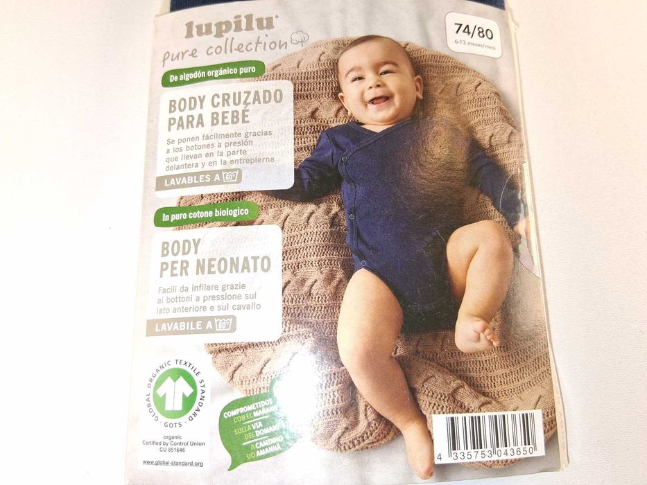 A061 Lupilu Body Kopertowe Niemowlęce Bawełna Organiczna R. 74/80