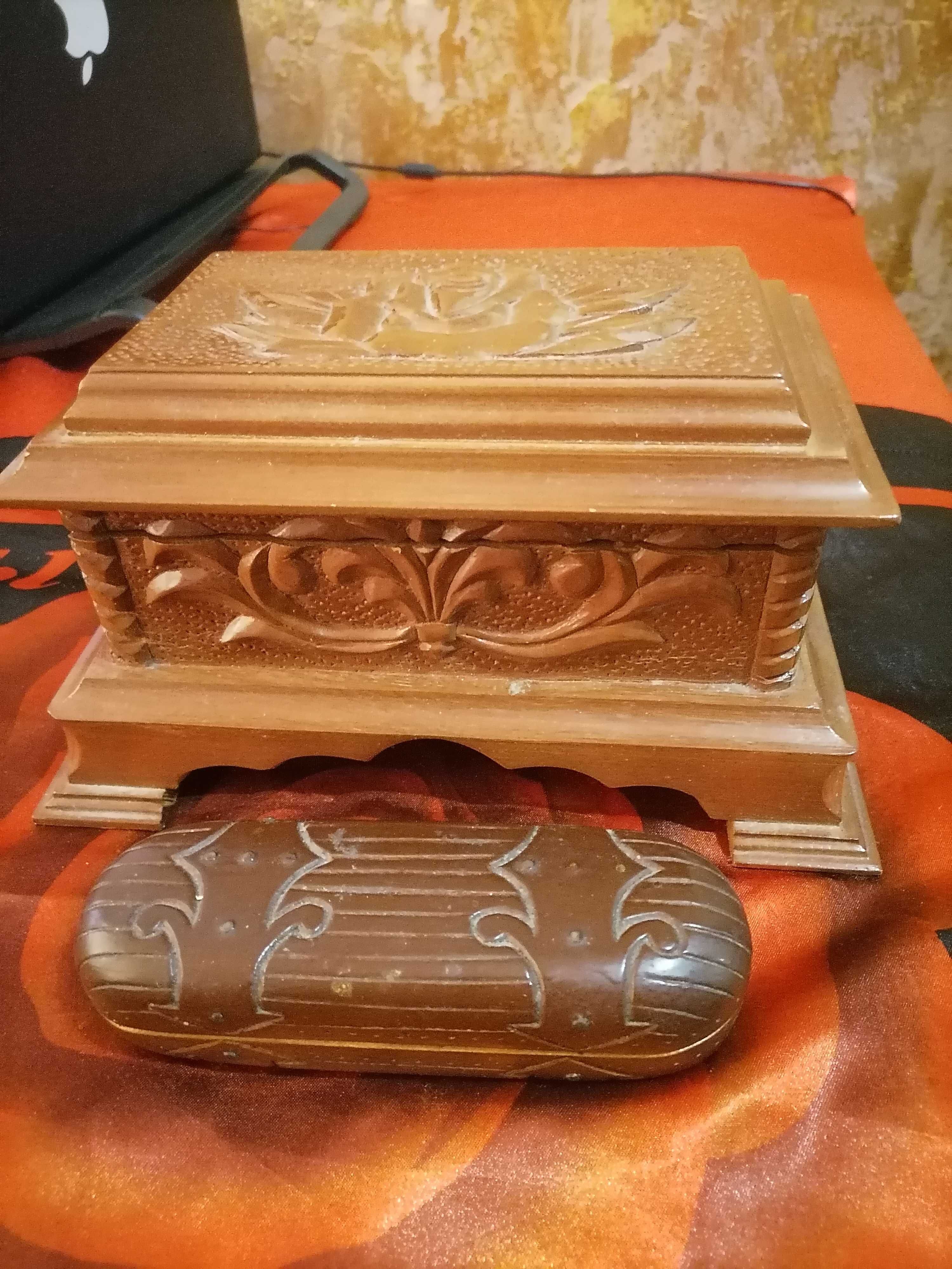 Шкатулка и чехол для очков из дерева. Ручная работа