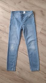 Dziewczęce jeansy jegginsy, rozmiar 128, H&M
