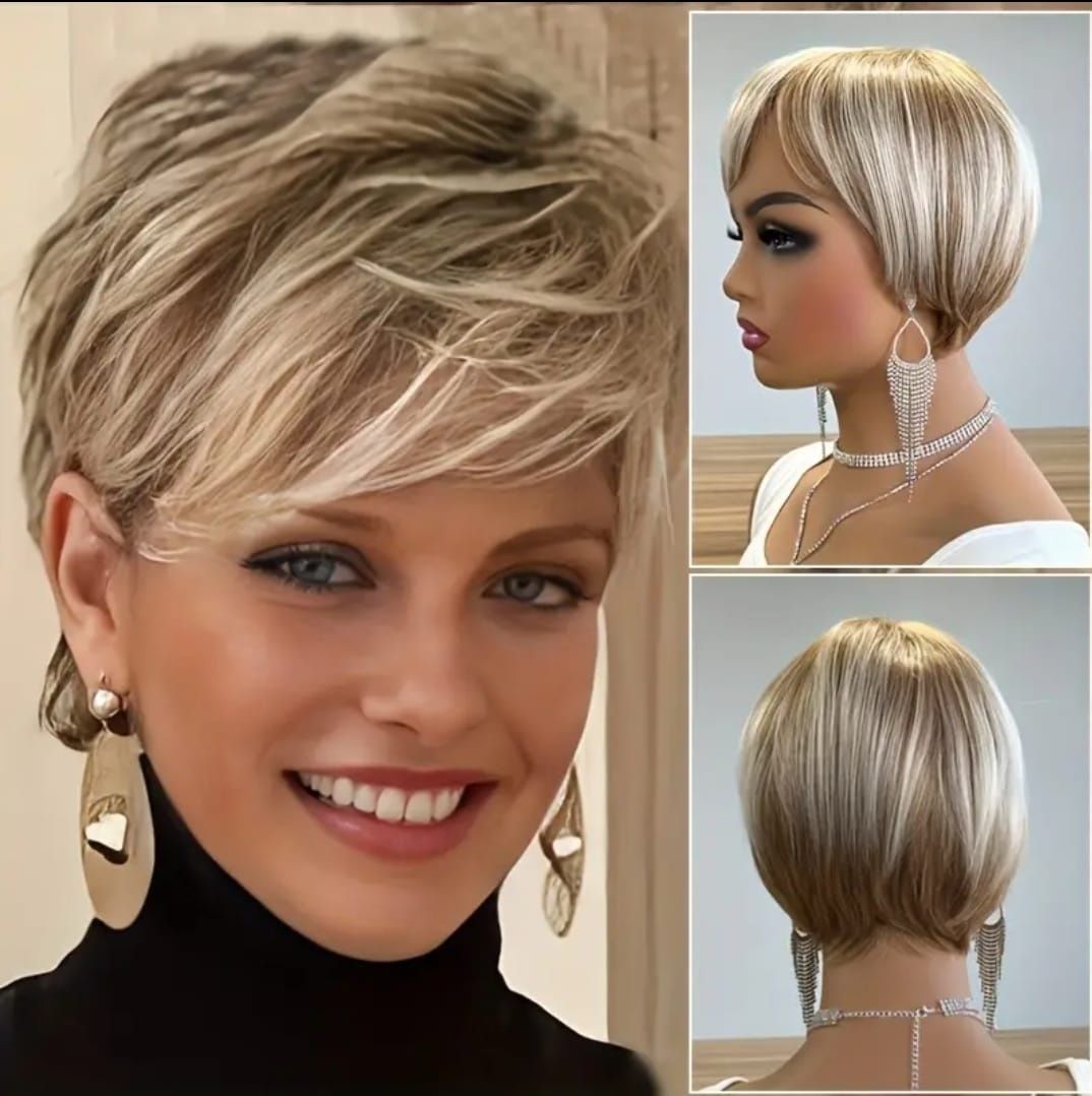 Krótka peruka blond platyna
