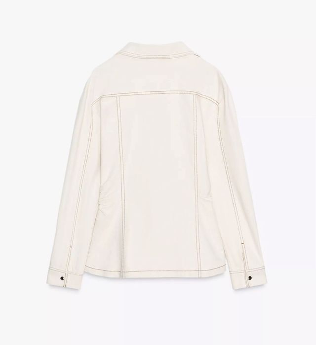 Джинсова сорочка приталена бвло кремова