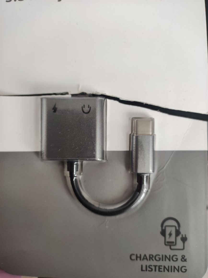 Adapter USB-C 2w1 3,5mm jack typ C LAB31