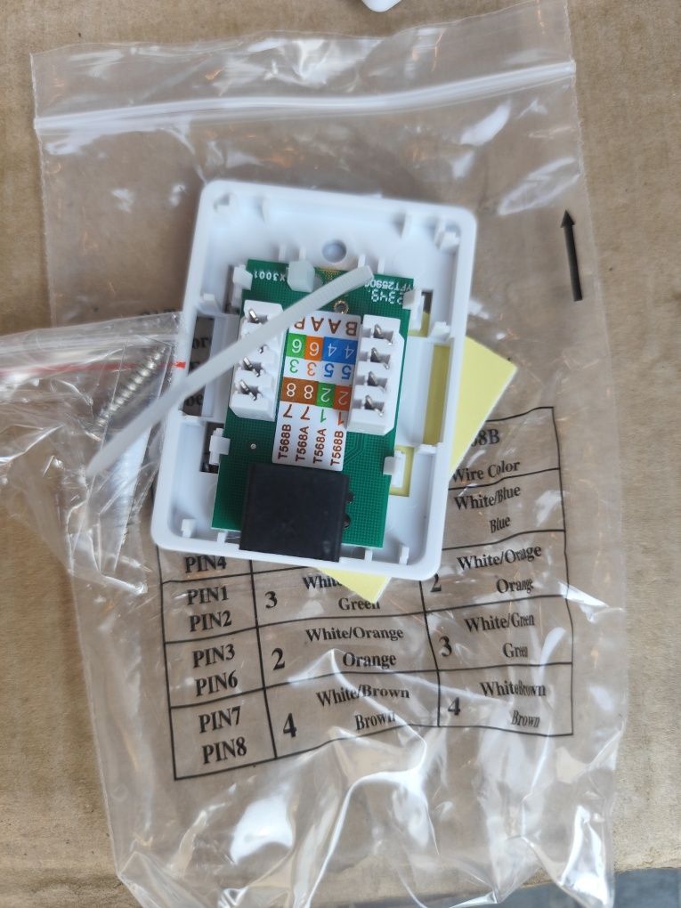 Gniazdo natynkowe pojedyncze UTP kategoria 5e RJ-45 kat. 5e