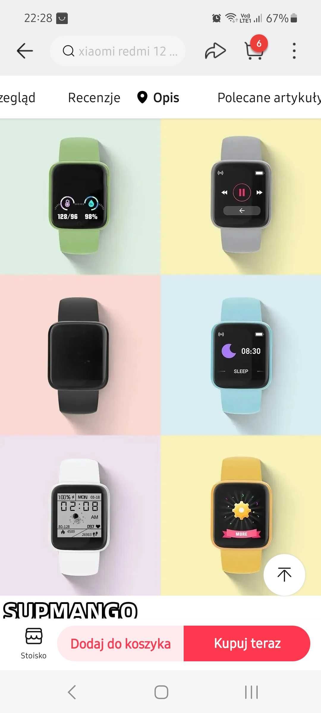 Zegarek smartwatch B37